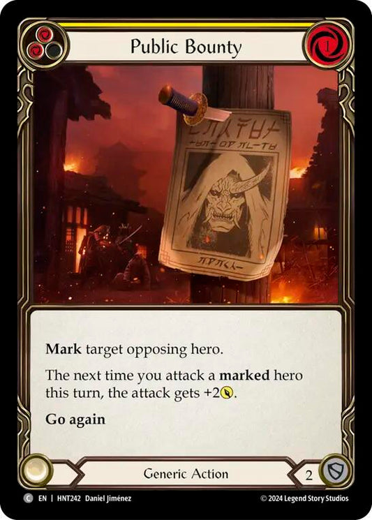 Flesh & Blood TCG The Hunted Public Bounty (Yellow) HNT242 Common Near Mint