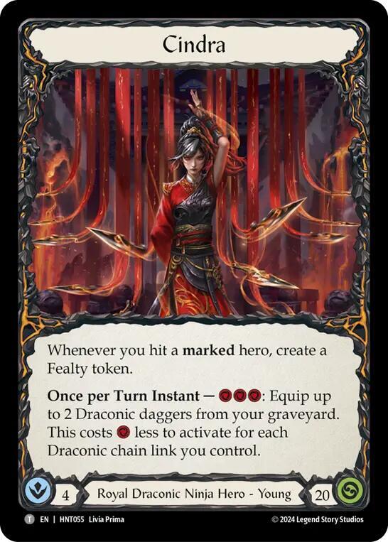 Flesh & Blood TCG The Hunted Arakni, Web of Deceit // Cindra HNT002 // HNT055 Token