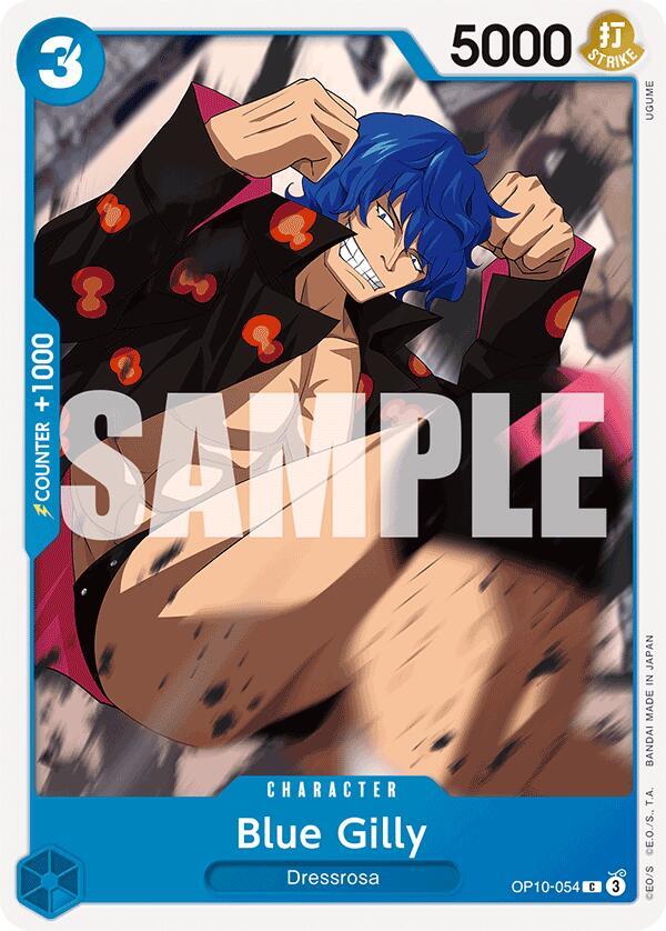 One Piece Card Game Royal Blood Blue Gilly OP10-054 C Near Mint
