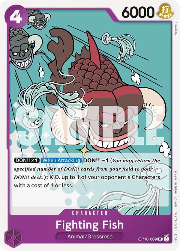 One Piece Card Game Royal Blood Fighting Fish OP10-069 C Near Mint
