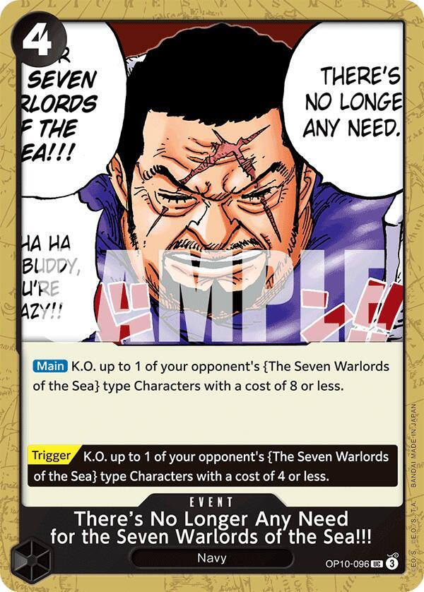 One Piece Card Game Royal Blood There's No Longer Any Need for the Seven Warlords of the Sea!!! OP10-096 UC Near Mint