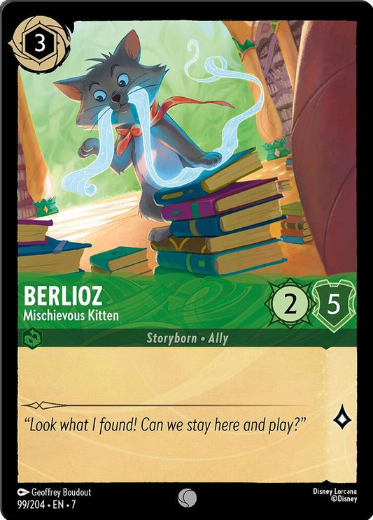 Lorcana TCG Archazia's Island Berlioz - Mischievous Kitten 99/204 Common