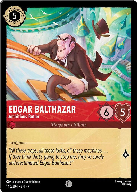 Lorcana TCG Archazia's Island Edgar Balthazar - Ambitious Butler 146/204 Common