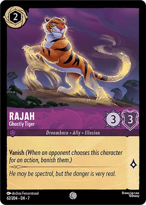 Lorcana TCG Archazia's Island Rajah - Ghostly Tiger 62/204 Common Near Mint