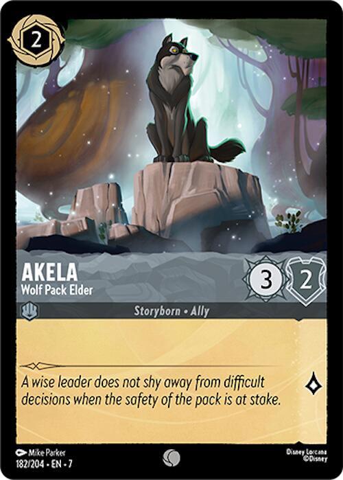 Lorcana TCG Archazia's Island Akela - Wolf Pack Elder 182/204 Common
