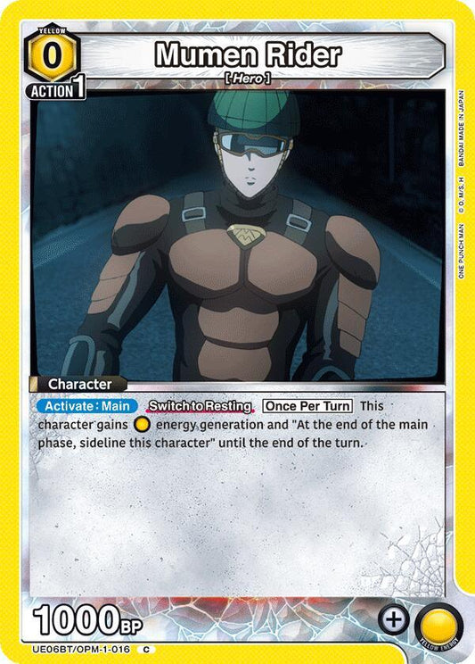 Bandai Union Arena UE06BT: One Punch Man Mumen Rider (016) UE06BT / OPM-1-016 Common