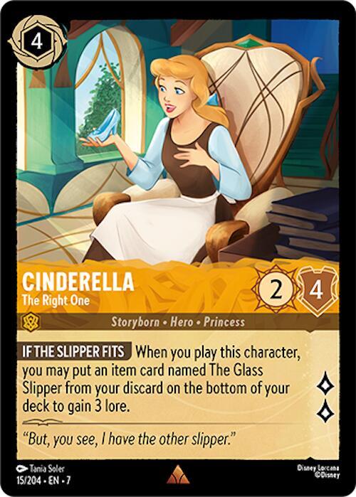 Lorcana TCG Archazia's Island Cinderella - The Right One 15/204 Rare Near Mint