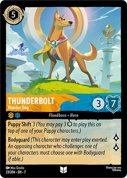 Lorcana TCG Archazia's Island Thunderbolt - Wonder Dog 23/204 Uncommon Near Mint Cold Foil