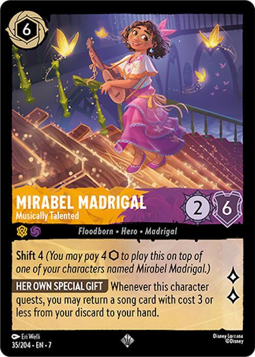 Lorcana TCG Archazia's Island Mirabel Madrigal - Musically Talented 35/204 Super Rare Near Mint