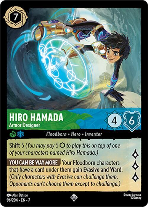 Lorcana TCG Archazia's Island Hiro Hamada - Armor Designer 96/204 Super Rare Near Mint