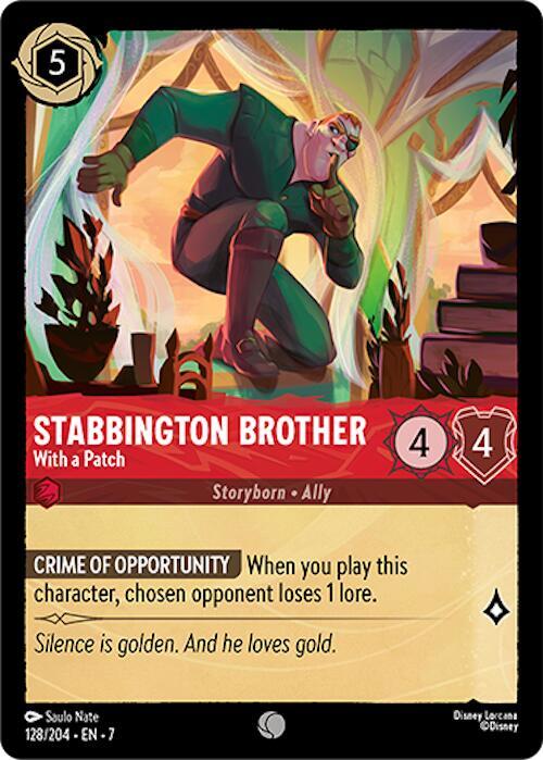 Lorcana TCG Archazia's Island Stabbington Brother - With a Patch 128/204 Common