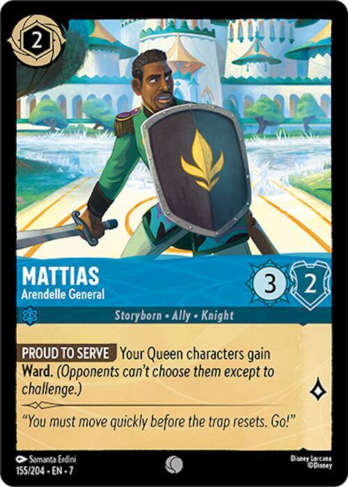 Lorcana TCG Archazia's Island Mattias - Arendelle General 155/204 Common