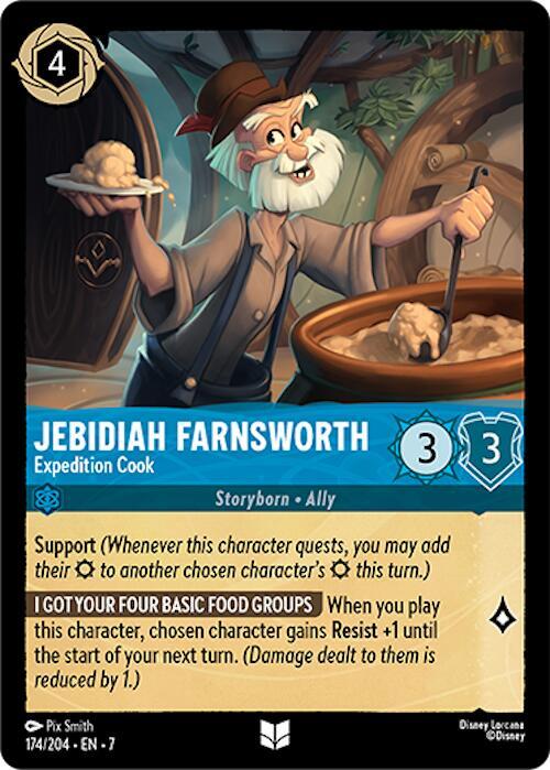 Lorcana TCG Archazia's Island Jebidiah Farnsworth - Expedition Cook 174/204 Uncommon