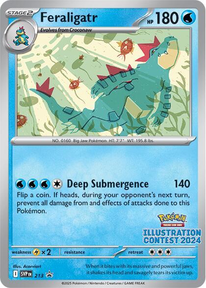 Pokemon SV: Scarlet & Violet Promo Cards Feraligatr - 213 (Illustration Contest 2024)