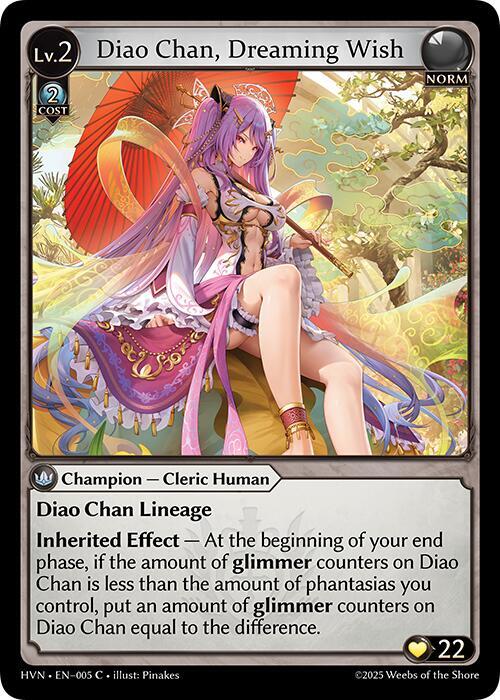 Grand Archive Abyssal Heaven Diao Chan, Dreaming Wish 5 Common