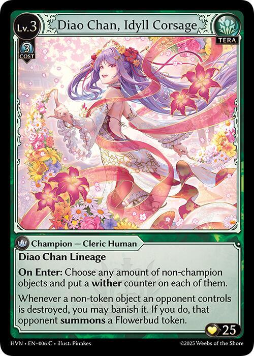 Grand Archive Abyssal Heaven Diao Chan, Idyll Corsage 6 Common