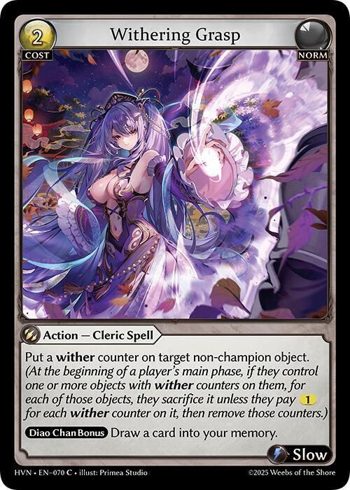Grand Archive Abyssal Heaven Withering Grasp 70 Common