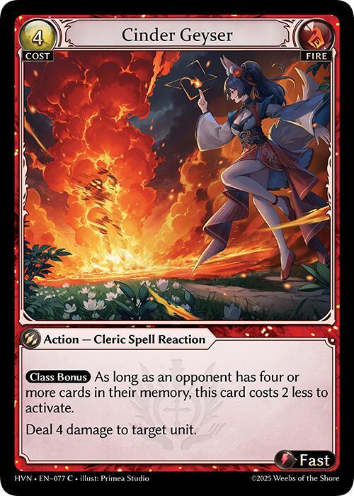 Grand Archive Abyssal Heaven Cinder Geyser 77 Common