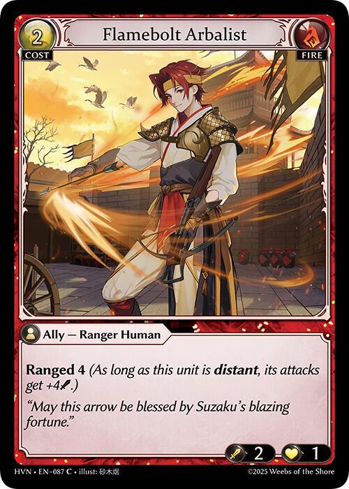 Grand Archive Abyssal Heaven Flamebolt Arbalist 087 Common Near Mint