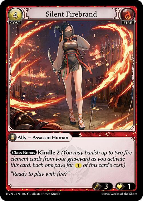 Grand Archive Abyssal Heaven Silent Firebrand 102 Common Near Mint