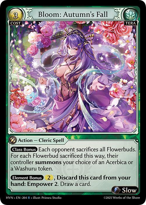 Grand Archive Abyssal Heaven Bloom: Autumn's Fall 204 Rare