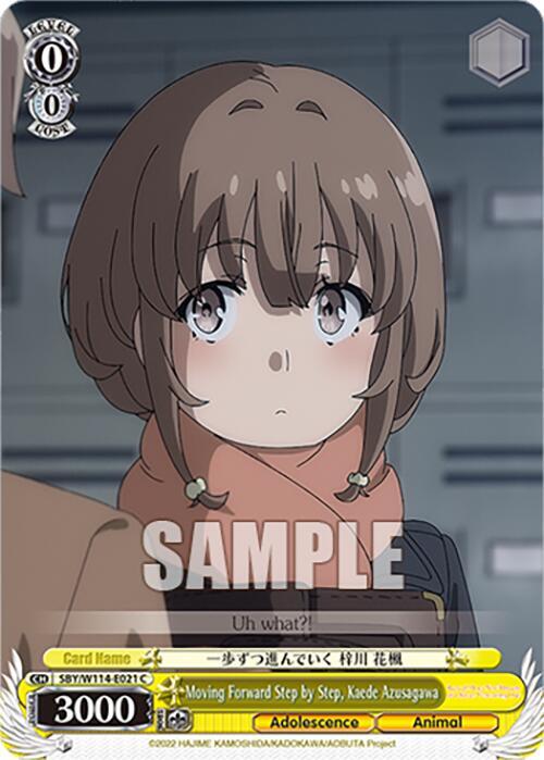Weiss Schwarz Rascal Does Not Dream Series Moving Forward Step by Step, Kaede Azusagawa SBY/W114-E021 C Common Near Mint