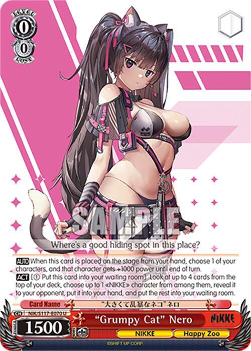 Weiss Schwarz GODDESS OF VICTORY: NIKKE "Grumpy Cat" Nero NIK/S117-E070 Uncommon