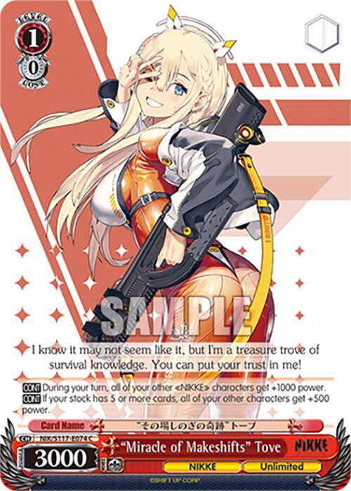 Weiss Schwarz GODDESS OF VICTORY: NIKKE "Miracle of Makeshifts" Tove NIK/S117-E074 C Common Near Mint