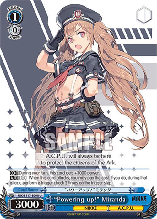 Weiss Schwarz GODDESS OF VICTORY: NIKKE "Powering up!" Miranda NIK/S117-E098 Uncommon