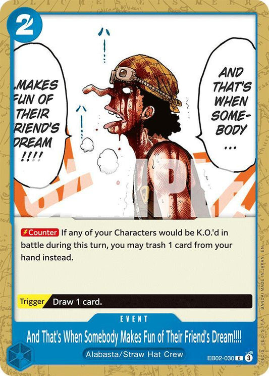 One Piece Card Game Extra Booster: Anime 25th Collection And That's When Somebody Makes Fun of Their Friend's Dream!!!! EB02-030 Common