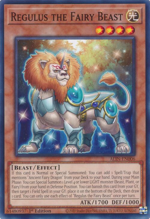 YuGiOh Alliance Insight Regulus the Fairy Beast ALIN-EN006 Common 1st Edition