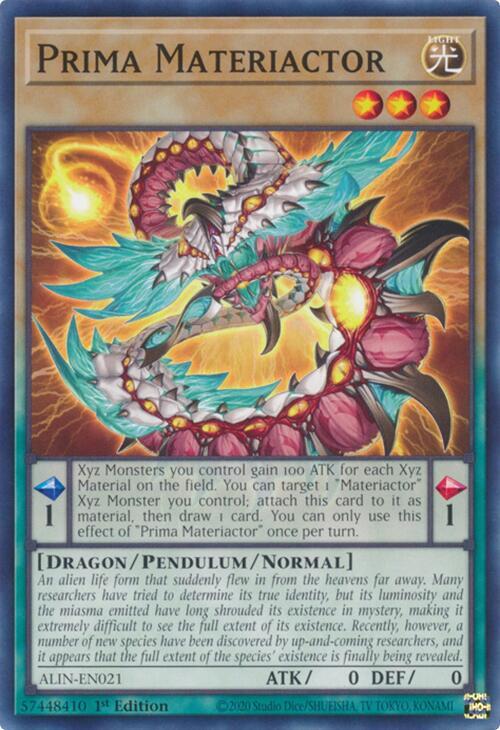 YuGiOh Alliance Insight Prima Materiactor ALIN-EN021 Common 1st Edition