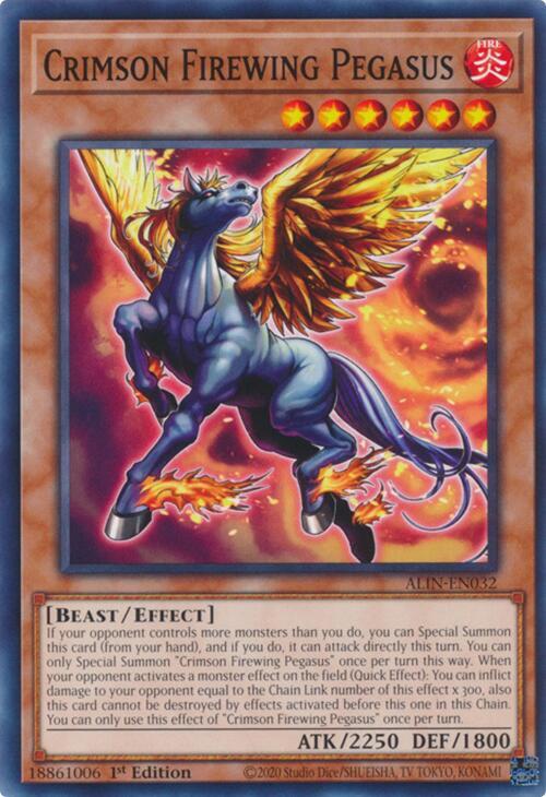 YuGiOh Alliance Insight Crimson Firewing Pegasus ALIN-EN032 Common 1st Edition