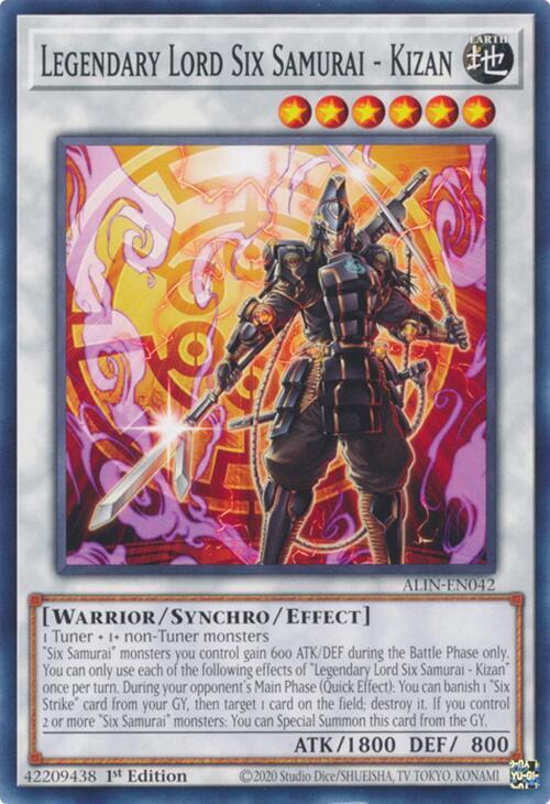 YuGiOh Alliance Insight Legendary Lord Six Samurai - Kizan ALIN-EN042 Common 1st Edition