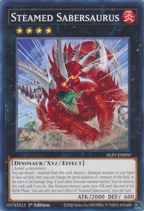 YuGiOh Alliance Insight Steamed Sabersaurus ALIN-EN050 Common 1st Edition