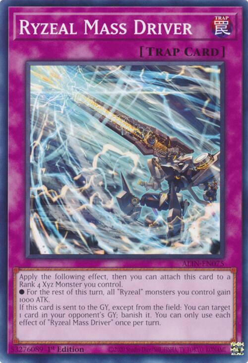 YuGiOh Alliance Insight Ryzeal Mass Driver ALIN-EN075 Common Near Mint 1st Edition