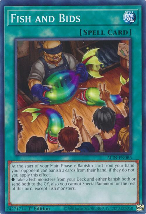 YuGiOh Alliance Insight Fish and Bids ALIN-EN086 Common Near Mint 1st Edition