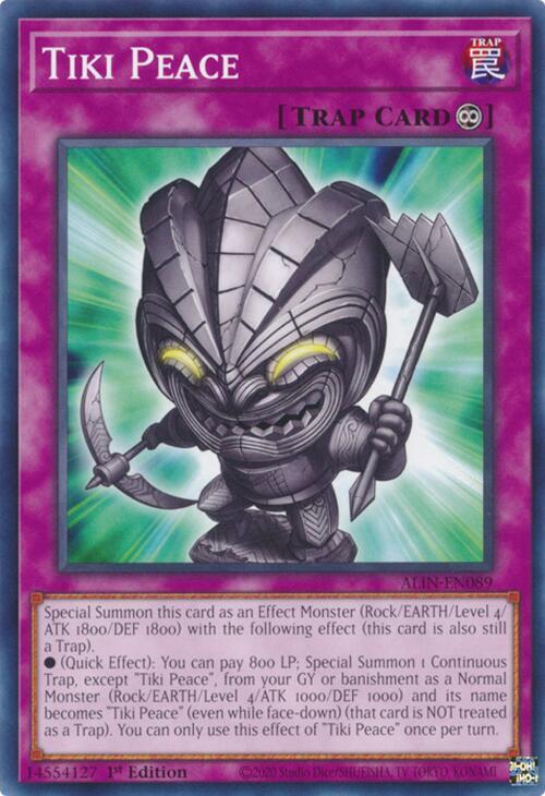 YuGiOh Alliance Insight Tiki Peace ALIN-EN089 Common Near Mint 1st Edition