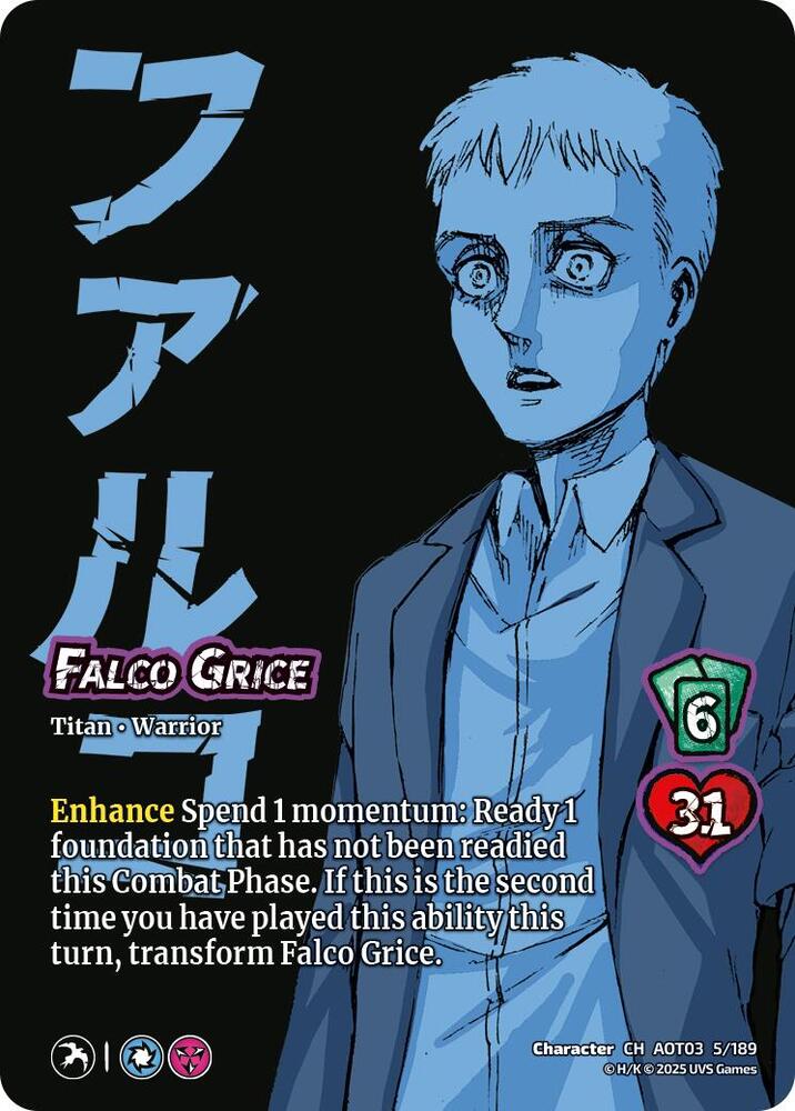 UniVersus Attack on Titan: Apocalypse Falco Grice // Jaw Titan, Flying Form 5/189 Character Near Mint