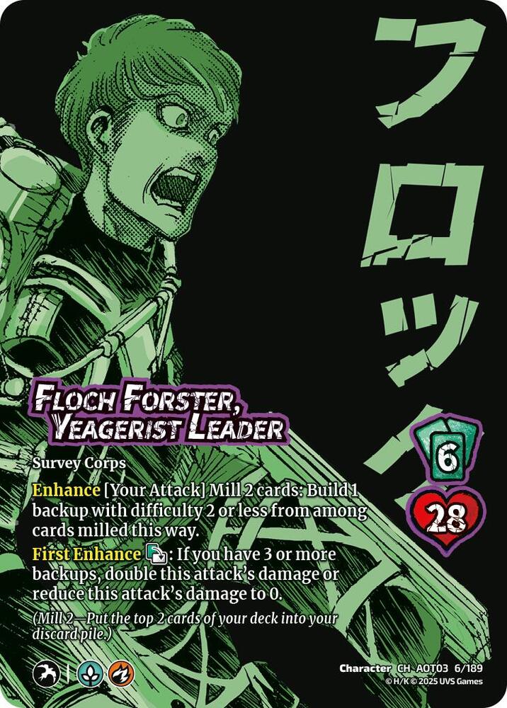 UniVersus Attack on Titan: Apocalypse Floch Forster, Yeagerist Leader 6/189 Character Near Mint