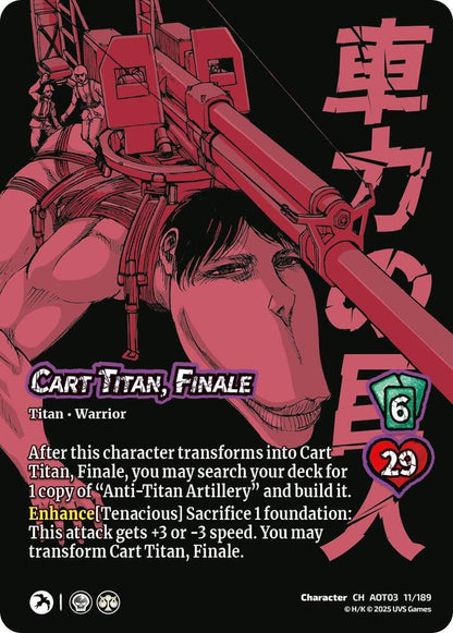 UniVersus Attack on Titan: Apocalypse Pieck Finger, Panzer Unit Cartman // Cart Titan, Finale 11/189 Character