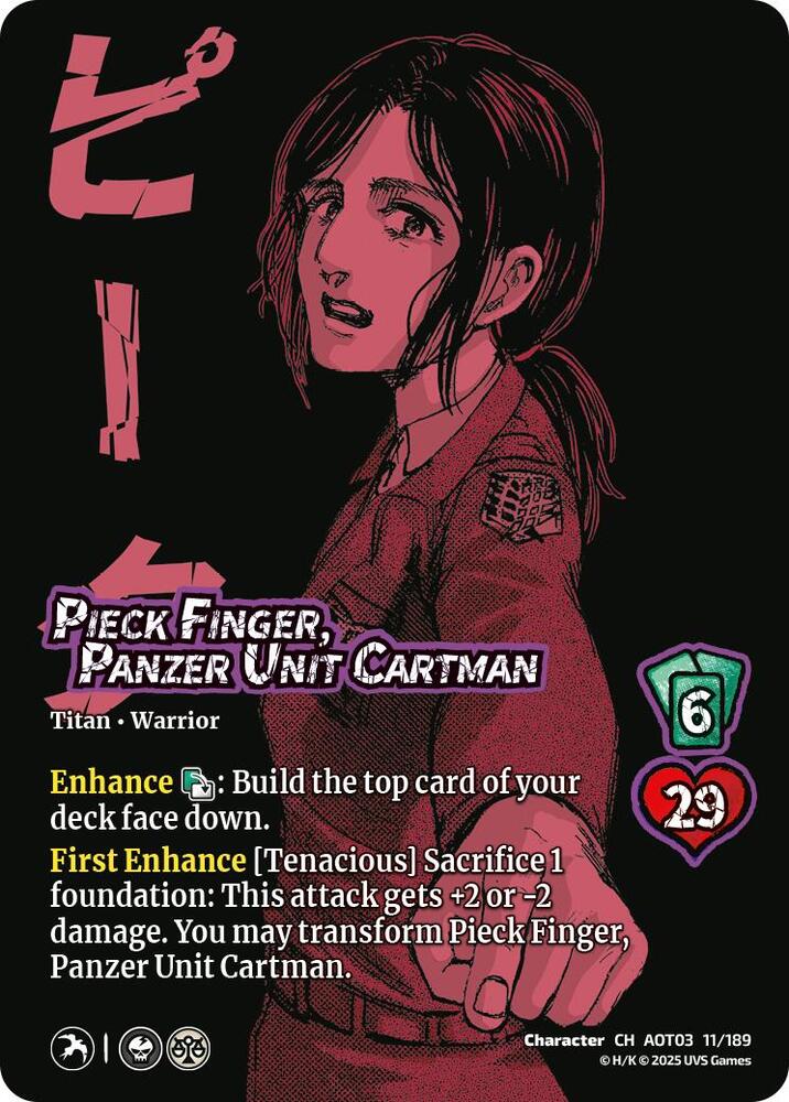 UniVersus Attack on Titan: Apocalypse Pieck Finger, Panzer Unit Cartman // Cart Titan, Finale 11/189 Character Near Mint