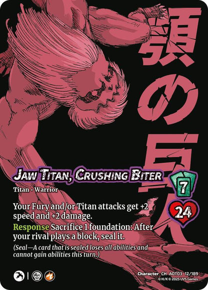 UniVersus Attack on Titan: Apocalypse Porco Galliard // Jaw Titan, Crushing Biter 12/189 Character