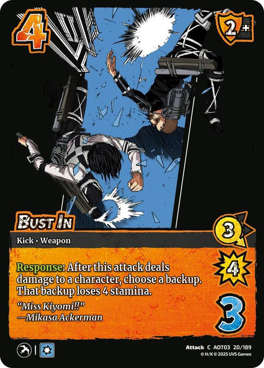 UniVersus Attack on Titan: Apocalypse Bust In 20/189 Common Near Mint