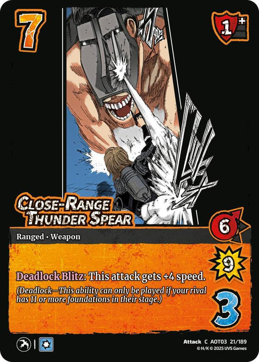 UniVersus Attack on Titan: Apocalypse Close-Range Thunder Spear 21/189 Common