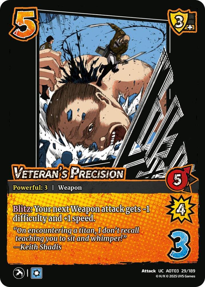UniVersus Attack on Titan: Apocalypse Veteran's Precision 29/189 Uncommon Near Mint