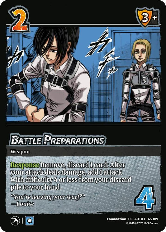 UniVersus Attack on Titan: Apocalypse Battle Preparations 32/189 Uncommon Near Mint