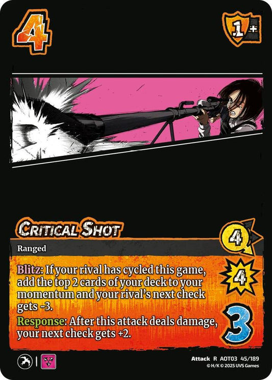 UniVersus Attack on Titan: Apocalypse Critical Shot 45/189 Foil Rare