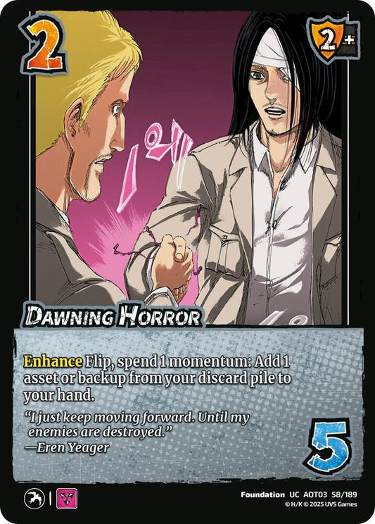 UniVersus Attack on Titan: Apocalypse Dawning Horror 58/189 Uncommon Near Mint