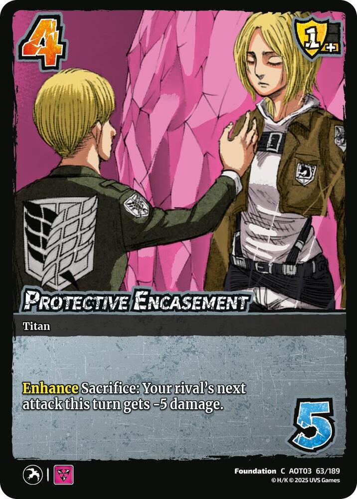 UniVersus Attack on Titan: Apocalypse Protective Encasement 63/189 Common Near Mint